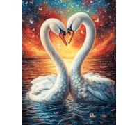 Two Swans Forming A Heart Under The Moon Puzzle 300 Pezzi Sfida Rompicapo Difficile Wildlife Pet Rompicapo Per Esperti Stimolo Intellettuale Esercizio Mentale Regalo Per 300 PCS