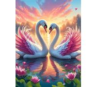 Two Swans with Angel Wings Forming A Heart Rompicapo 500 Pezzi Michelangelo Per Adulti Wildlife Pet Cartone Spesso Cappella Sistina Per Collezione Artistica Edizione Esclusiva Con Colla Inclusa 500 P