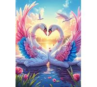 Two Swans with Angel Wings Under The Moon Rompicapo 500 Pezzi Per Adolescenti Wildlife Pet Cartone Di Alta Qualità Tema Gaming Per Tempo Libero Con Amici Nuovo Design Edizione Limitata 500 PCS