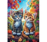 Two Tabby Cats in Flower Garden Puzzle 1000 Pezzi Per Adulti E Ragazzi Mitos Fantástico Cuento De Hadas Gioco Educativo Intelligente Rilassamento Pressione Ridotta Idea Regalo Natale 1000 PCS
