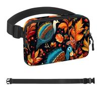 Two Thanksgiving Turkeys-503 Marsupio da uomo e da donna, marsupio con tracolla regolabile, alla moda, borsa a tracolla ovunque, per viaggi all'aperto, corsa, escursionismo, multicolore, Multicolore,