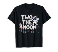Two The Moon Birthday Boy Outer Space Astronaut 2 ° compleanno Maglietta
