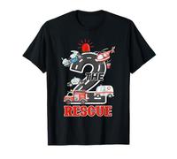 Two The Rescue 2 Year Old Boy Birthday Rescue Vehicle 2 ° Maglietta