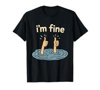 Two Thumbs Up I'm Fine Funny Sarcastic Meme Introvert Humor Maglietta