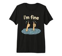 Two Thumbs Up I'm Fine Funny Sarcastic Meme Introvert Humor Maglietta Premium