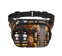 Two Tiger Marsupio quadrato a doppio strato con cinghia regolabile per attività all'aperto, nero, taglia unica, Nero , Taglia unica