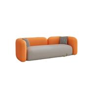 Two-Tone Cat Scratch Leather Sofa,Modern 3-Seater Couch with Lumbar Pillows, Cloud-Like Comfort for Small Spaces & Family(C,200cm)