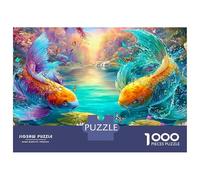 Two Vibrant Koi in A Pond Puzzle Da 1000 Pezzi Koi Fish Ideale Per Il Piacere Familiare, Adulti E Bambini 70x50cm/1000pcs