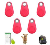 Two-Way Alarm Pet Location Tracker with Real-Time Tracking for Dogs, Cats, Keys, Wallet, and Luggage, 8-Pack Waterproof Anti-Loss Device for Outdoor and Travel Use (Red,5Pcs)