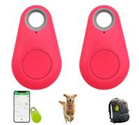 Two-Way Alarm Pet Location Tracker with Real-Time Tracking for Dogs, Cats, Keys, Wallet, and Luggage, 8-Pack Waterproof Anti-Loss Device for Outdoor and Travel Use (Red,2Pcs)