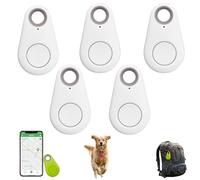 Two-Way Alarm Pet Location Tracker with Real-Time Tracking for Dogs, Cats, Keys, Wallet, and Luggage, 8-Pack Waterproof Anti-Loss Device for Outdoor and Travel Use (White,5Pcs)