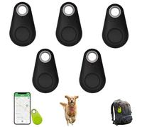 Two-Way Alarm Pet Location Tracker with Real-Time Tracking for Dogs, Cats, Keys, Wallet, and Luggage, 8-Pack Waterproof Anti-Loss Device for Outdoor and Travel Use (Black,5Pcs)