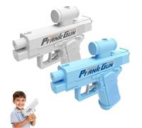 Two-Way Prank Water Gun, Prank Water Gun, Reverse Waters Guns, Pranks Squirt Guns Can Spray from Front and Back, Suitable for party beaches (white+blue)