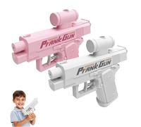 Two-Way Prank Water Gun, Prank Water Gun, Reverse Waters Guns, Pranks Squirt Guns Can Spray from Front and Back, Suitable for party beaches (white+pink)
