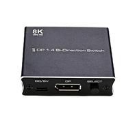 Two-Way Switcher, Bi-Directional DP Display Splitter, Compact Screen Selector for Work, Study, Home Entertainment and Competitions, HD Resolution, Easy Switching