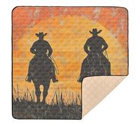 Two Western Cowboys - Tappetino da gioco pieghevole per bambini, impermeabile, per la stanza dei giochi, 127 x 127 cm
