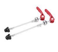 Two - Wheel Quick Release Skewers 2Pcs Set | 145mm Front / 185mm Rear Metal Lever | Friction - Tolerant Hub Quick Release for Mountain Rides/Road Rides (Red)