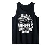 Two Wheels Endless Roads Moto Biker Design Canotta