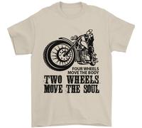 Two Wheels Move the Soul T-Shirt Uomo 100% Cotone Jersey Girocollo