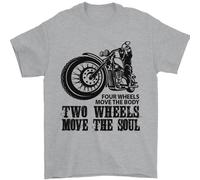 Two Wheels Move the Soul T-Shirt Uomo 100% Cotone Jersey Girocollo
