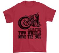 Two Wheels Move the Soul T-Shirt Uomo 100% Cotone Jersey Girocollo