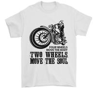 Two Wheels Move the Soul T-Shirt Uomo 100% Cotone Jersey Girocollo