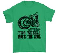 Two Wheels Move the Soul T-Shirt Uomo 100% Cotone Jersey Girocollo