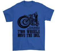 Two Wheels Move the Soul T-Shirt Uomo 100% Cotone Jersey Girocollo