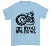 Two Wheels Move the Soul T-Shirt Uomo 100% Cotone Jersey Girocollo