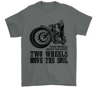 Two Wheels Move the Soul T-Shirt Uomo 100% Cotone Jersey Girocollo