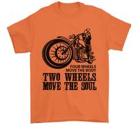 Two Wheels Move the Soul T-Shirt Uomo 100% Cotone Jersey Girocollo