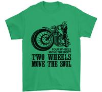 Two Wheels Move the Soul T-Shirt Uomo 100% Cotone Jersey Girocollo