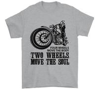 Two Wheels Move the Soul T-Shirt Uomo 100% Cotone Jersey Girocollo