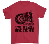 Two Wheels Move the Soul T-Shirt Uomo 100% Cotone Jersey Girocollo