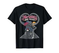 Two Wheels One Heart Coppia Motociclisti San Valentino Maglietta