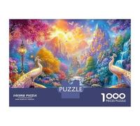 Two White Peacocks by A River Puzzle Da 1000 Pezzi Beautiful Peacock Sfida Di Ingegno Per Adulti E Bambini 70x50cm/1000pcs