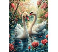 Two White Swans Forming A Heart in A Lake Puzzle 300 Pezzi Sfida Rompicapo Impossibile Scenery Science Fiction Rompicapo Estremamente Difficile Per Veri Esperti Regalo Per Chi Ama Le Sfide 300 PCS