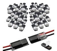 Two-wire Connector with Locking Buckle, Double-wire Plug-in Connector With Locking Buckle, 2 Pin 2 Way Compact Wire Terminals, Quick Splice Wire Wiring Connector for AWG 22-18 (20PCS)