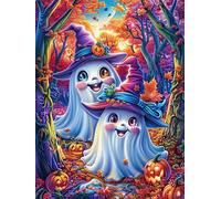 Two Witches on Halloween Night Puzzle 300 Pezzi Rompicapo Difficile Adulti Collezionisti Mitos Animal Planta Per Amanti Del Puzzle Intelligenza E Relax Pressione Ridotta Regalo 300 PCS