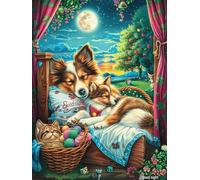 Two Wolves in Cozy Bed Puzzle 1000 Pezzi Sfida Intellettuale Avanzata Mitos Animal Planta Rompicapo Per Menti Acute Esercizio Cerebrale Stimolo Mentale Regalo Per Person 1000 PCS