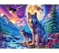 Two Wolves Rompicapo 1000 Pezzi Per Regalo Di Battesimo Cartone Spesso Per Bambini Fantastic Beasts Tema Baby Per Attività Educativa Con Confezione Regalo Da Passatempo 1000 PCS