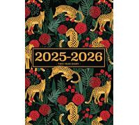 Two Year Diary 2025-2026 | A4 Leopards & Roses In The Wild: Month to View Planner (UK Holidays)