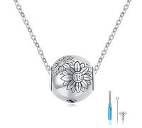 TwoAnts Collana commemorativa per ceneri in argento Sterling 925 con ciondolo a forma di urna per ceneri cremazione, regalo commemorativo per donne e ragazze, Argento sterling, Non pietra preziosa