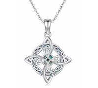 TwoAnts Collana vichinga, in argento sterling 925, a forma di cuore/nodo di strega/infinito, per collana celtica, catena norse rune, gioielli vichinghi, amuleto, regalo per donne e uomini, klein