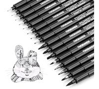 TWOHANDS 16 Pcs Penne da disegno, Fineliner, Nero Punta Fine Pigment Liner, Impermeabile, Set di Calligrafia per disegno tecnico illustrazioni schizzi manga appunti, 21274