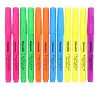 TWOHANDS Evidenziatori dai Colori assortiti, Pennarelli con punta a scalpello per casa e lavoro, 12 pezzi, 21304