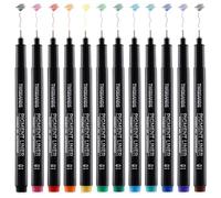 TWOHANDS Micro Pens, 12 Colours 0.25mm Extra Fine Point Fineliners, Pigment Pen, Markers, Waterproof, for Art Watercolor, Sketching, Anime, Artist Illustration, Technical Drawing, 21281