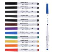 TWOHANDS Pennarelli cancellabili a umido a punta fine, 8 colori, per lavagna bianca, 12 pennarelli cancellabili per finestrini auto, vetro, 19707