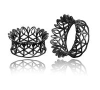 Twolobes 2 calibri per orecchie a corona cava ipoallergenici in acciaio inossidabile 316 per respirazione orecchie dilatate da 8 a 25 mm (0G-1") piercing per il corpo per donne e uomini, 0G (8mm), Metallo, Senza pietra
