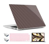 TWOLSKOO Compatibile con MacBook Pro 14" Case M5 2026 2025-2021 Release M4 M3 M2 M1 Pro/Max Chip, guscio rigido in plastica e copertura per tastiera e adattatore USB C a USB e pellicola schermo, pois